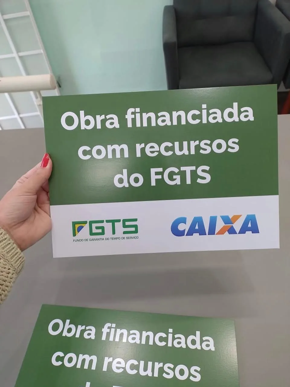 Placa Obra Financiada FGTS